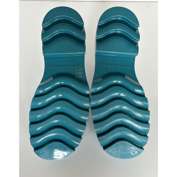 Bottega Veneta Shiny Rubber Blue Ankle Boots 12 US (45 Euro) 680510 IT NIB $650